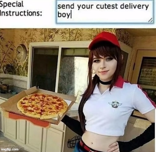 What's the name of THIS Pizzeria? | image tagged in memes,funny,cute,femboy | made w/ Imgflip meme maker