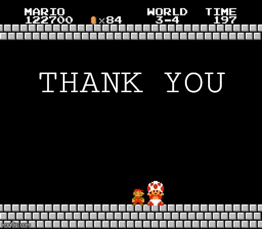 THANK YOU | image tagged in thank you mario | made w/ Imgflip meme maker