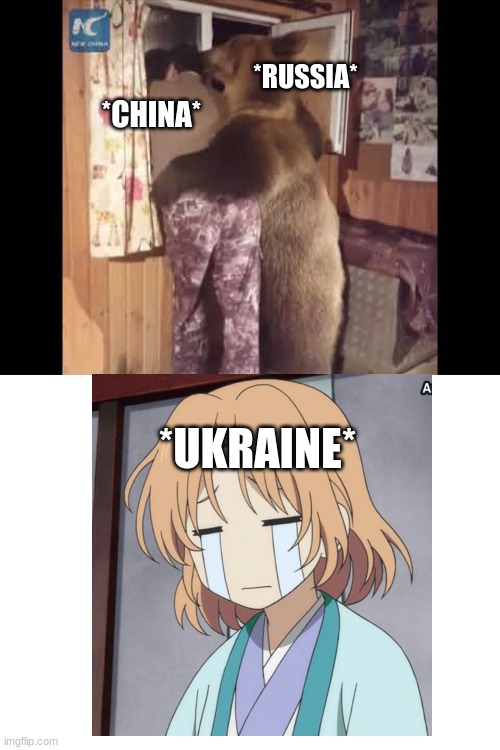 russia vs ukraine | *RUSSIA*; *CHINA*; *UKRAINE* | image tagged in russia,stand for ukraine | made w/ Imgflip meme maker