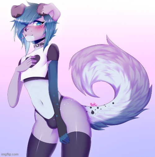 By RokuMaki | image tagged in furry,femboy,cute | made w/ Imgflip meme maker