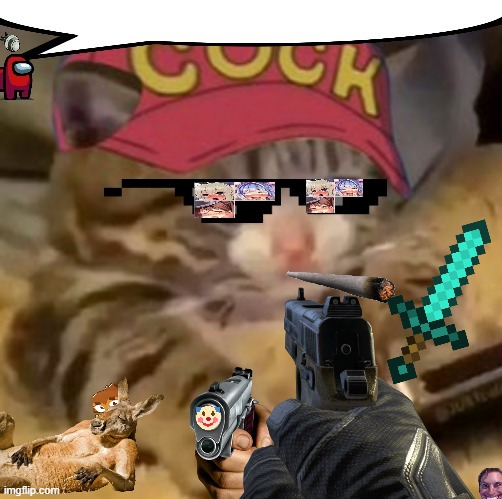 High Quality cat 1v1 Blank Meme Template