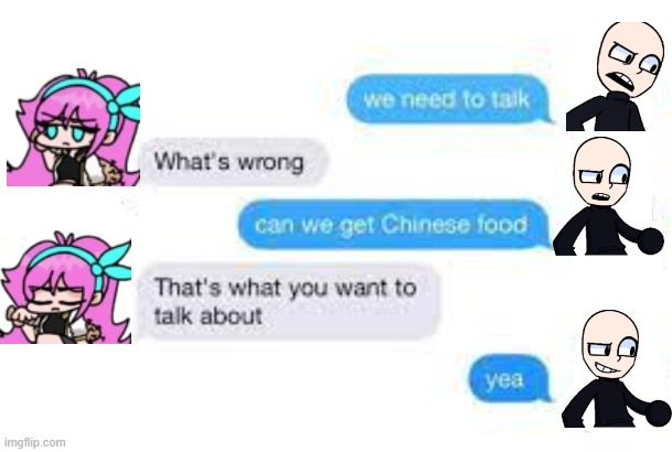 My two beans in FNF, wanting Chinese food | image tagged in aubrey dreemurr,eteled dreemurr | made w/ Imgflip meme maker