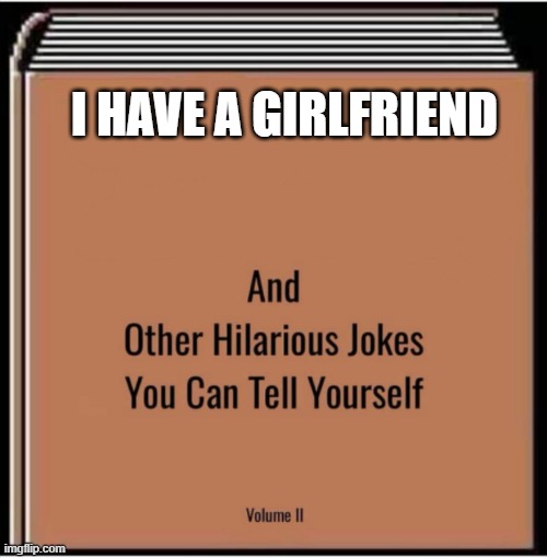 sadness | I HAVE A GIRLFRIEND | image tagged in and other hilarious jokes you can tell yourself,memes,funny,boys,girlfriend | made w/ Imgflip meme maker