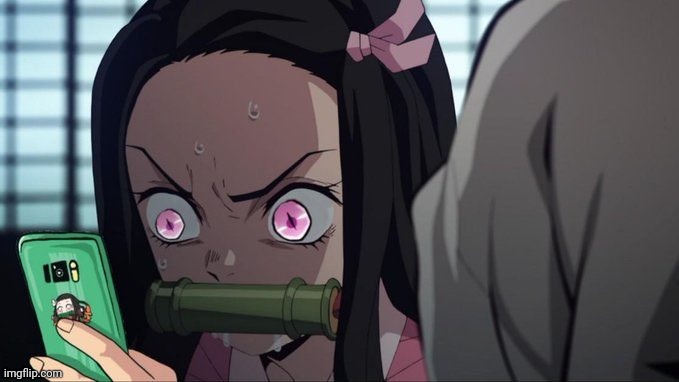 Nezuko phone | image tagged in nezuko phone | made w/ Imgflip meme maker
