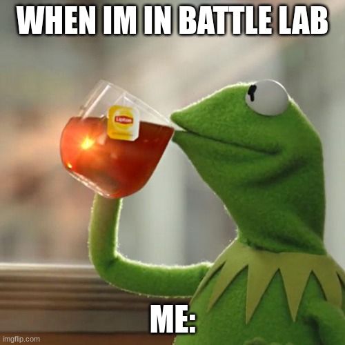 Battle lab be like | WHEN IM IN BATTLE LAB; ME: | image tagged in memes,but that's none of my business,kermit the frog | made w/ Imgflip meme maker