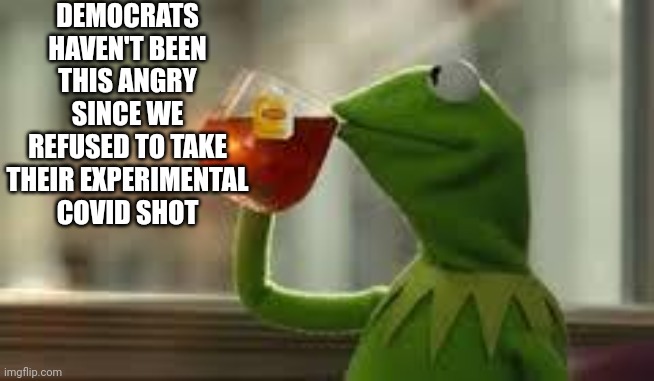 They don't like it when we disobey. | DEMOCRATS HAVEN'T BEEN THIS ANGRY SINCE WE REFUSED TO TAKE THEIR EXPERIMENTAL COVID SHOT | image tagged in kirmit the frog | made w/ Imgflip meme maker