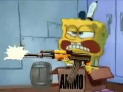 High Quality SpongeBob AK-47 Blank Meme Template
