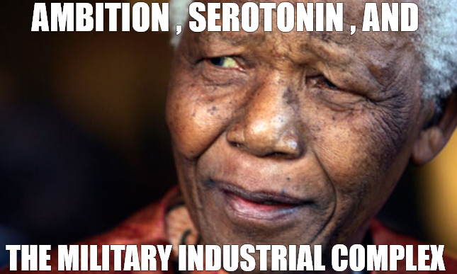 that some bullshit | AMBITION , SEROTONIN , AND; THE MILITARY INDUSTRIAL COMPLEX | image tagged in nelson mandella people | made w/ Imgflip meme maker