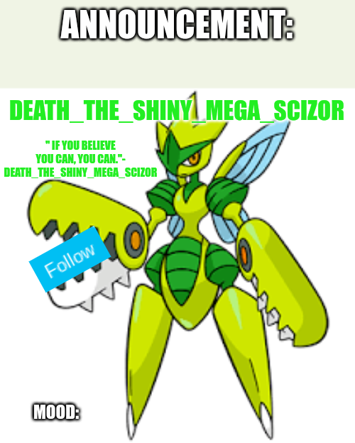 Death_The_Shiny_Mega_Scizor announcement v4 Blank Meme Template