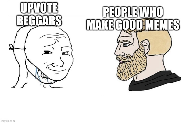 img flip in a nut shell | PEOPLE WHO MAKE GOOD MEMES; UPVOTE BEGGARS | image tagged in wojak aruing | made w/ Imgflip meme maker