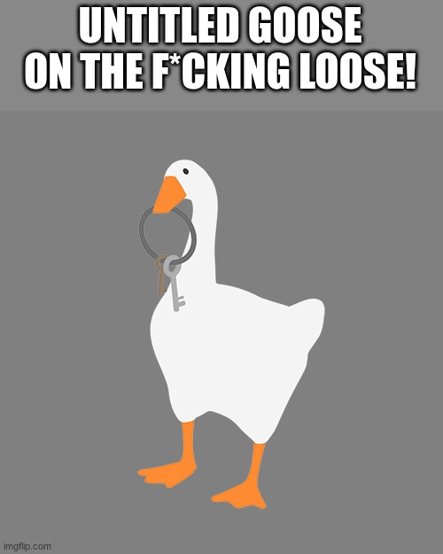 Untitled Goose Game | UNTITLED GOOSE ON THE F*CKING LOOSE! | image tagged in untitled goose game | made w/ Imgflip meme maker