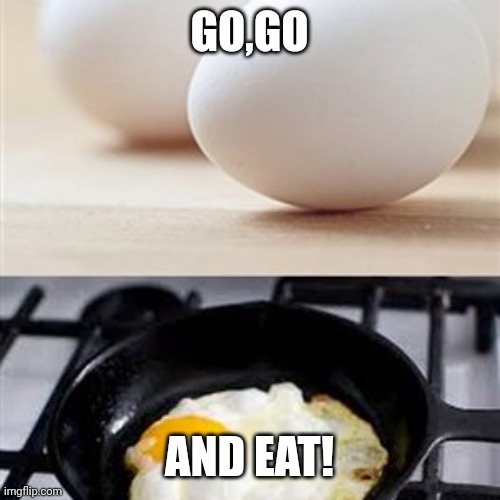 Brain, Brain on Drugs (egg) | GO,GO; AND EAT! | image tagged in brain brain on drugs egg | made w/ Imgflip meme maker