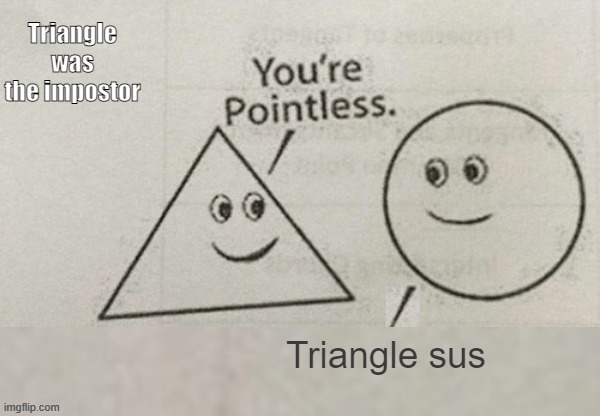 You're a pointless crewmate | Triangle was the impostor; Triangle sus | image tagged in you're pointless blank,among us | made w/ Imgflip meme maker