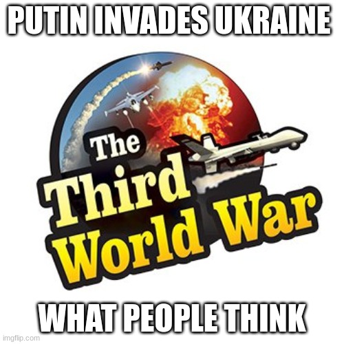 WW3 | PUTIN INVADES UKRAINE; WHAT PEOPLE THINK | image tagged in ww3 | made w/ Imgflip meme maker