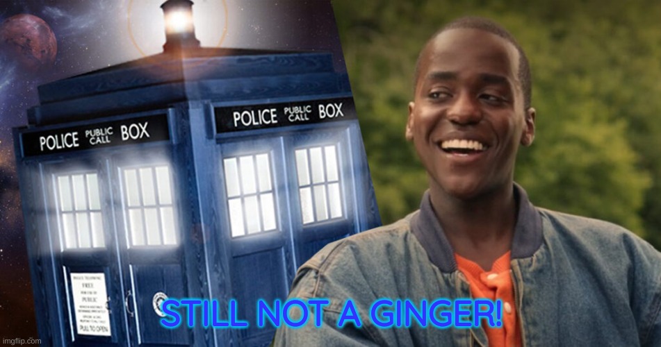 The 14th Doctor is... | STILL NOT A GINGER! | image tagged in ncuti gatwa,14th doctor,doctor who | made w/ Imgflip meme maker