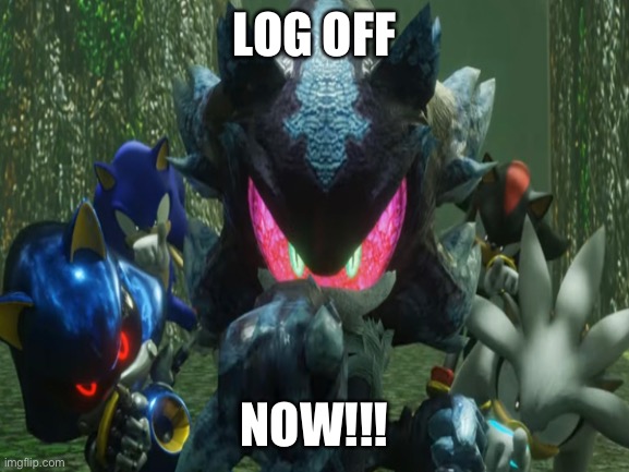 Faker’s Ask You LOG OFF | LOG OFF; NOW!!! | image tagged in sonic the hedgehog,shadow the hedgehog,sonic meme,bruh,amatuers meme,get out | made w/ Imgflip meme maker