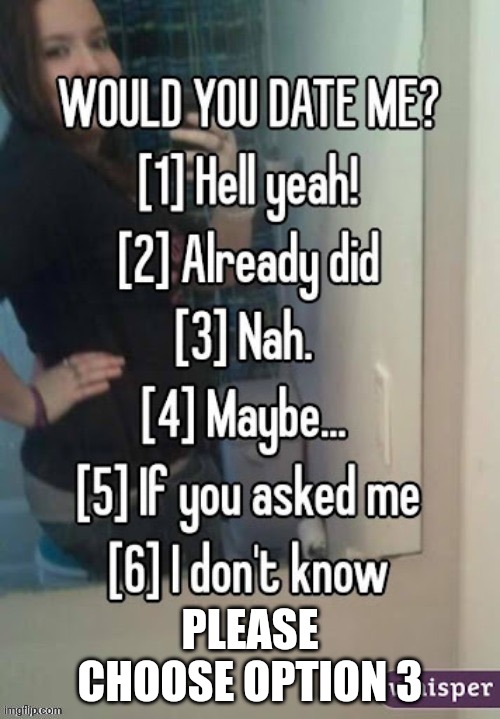 PLEASE CHOOSE OPTION 3 | made w/ Imgflip meme maker