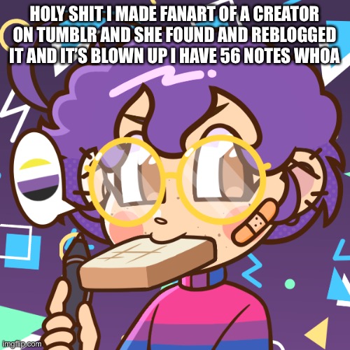 Cooper + bread | HOLY SHIT I MADE FANART OF A CREATOR ON TUMBLR AND SHE FOUND AND REBLOGGED IT AND IT’S BLOWN UP I HAVE 56 NOTES WHOA | image tagged in cooper bread | made w/ Imgflip meme maker