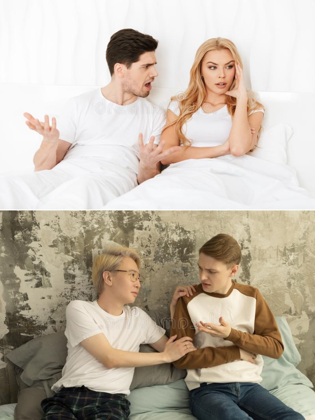 couple bed argue no sex Blank Meme Template