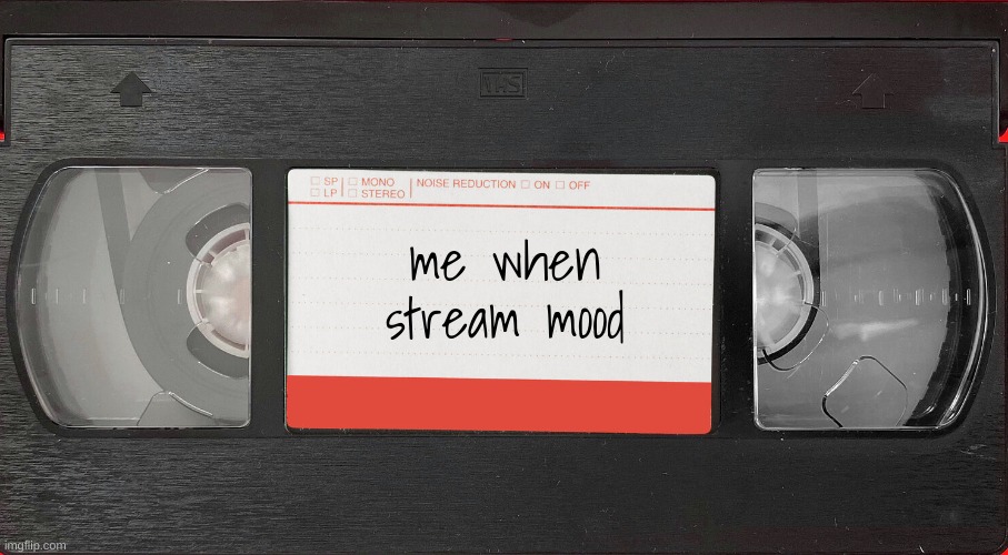 i gotchu fam | me when stream mood | image tagged in vhs tape | made w/ Imgflip meme maker