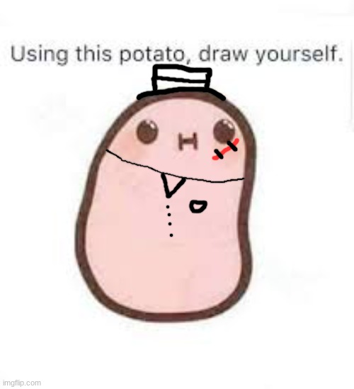 sammy-tato | image tagged in use this potato to draw yourself,drawing,oc,potato,funny,memes | made w/ Imgflip meme maker