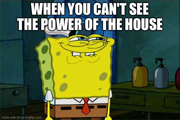 Don't You Squidward | WHEN YOU CAN'T SEE THE POWER OF THE HOUSE | image tagged in memes,don't you squidward | made w/ Imgflip meme maker