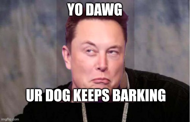 Yo Dawg Heard You Meme | YO DAWG; UR DOG KEEPS BARKING | image tagged in memes,yo dawg heard you | made w/ Imgflip meme maker