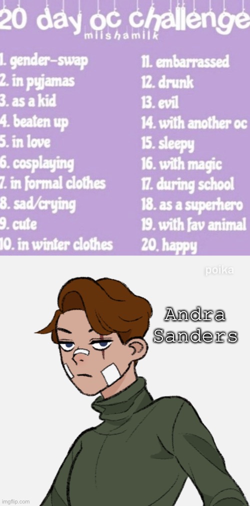 20 Day OC Challenge-Day 1 | Andra Sanders | image tagged in percy jackson,original | made w/ Imgflip meme maker