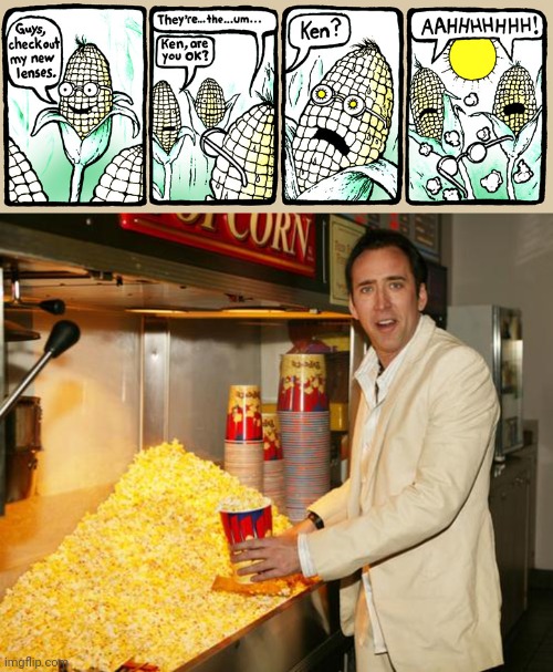 Becoming popcorn | image tagged in cage popcorn,popcorn,corn,memes,comics/cartoons,comic | made w/ Imgflip meme maker