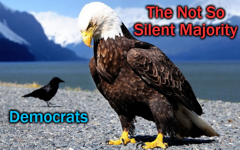 The Eagle Has Landed | image tagged in politics,democrats,republicans,eagle,silent majority,patriots | made w/ Imgflip meme maker