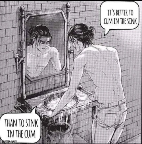 It’s better to cum in the sink | image tagged in it s better to cum in the sink | made w/ Imgflip meme maker