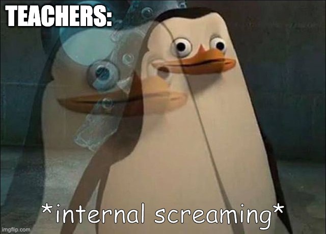 Private Internal Screaming | TEACHERS: | image tagged in private internal screaming | made w/ Imgflip meme maker