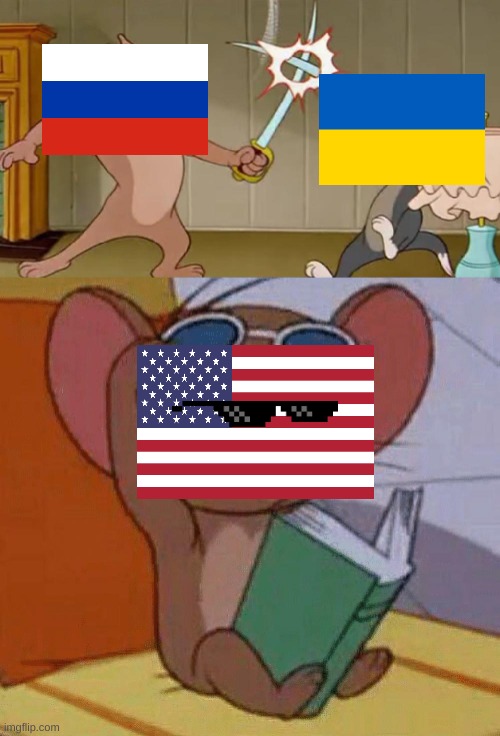 PARRY IN THE USA | image tagged in tom and jerry swordfight | made w/ Imgflip meme maker