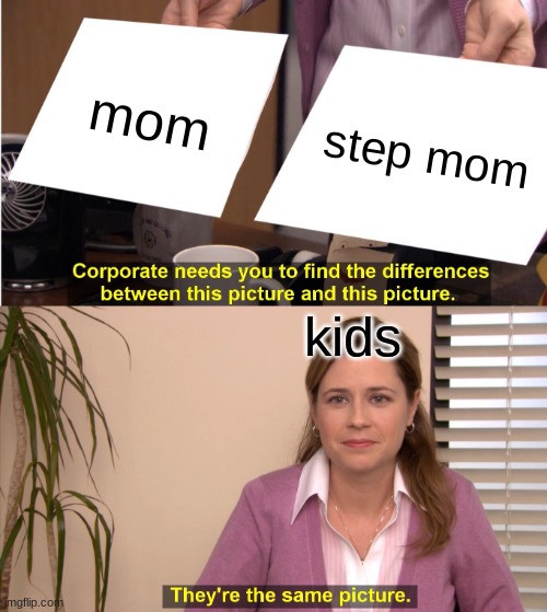 They're The Same Picture Meme | mom; step mom; kids | image tagged in memes,they're the same picture | made w/ Imgflip meme maker