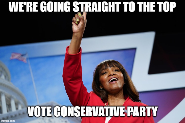 I don't care when campaigning starts you can't deny me my free speech! | WE'RE GOING STRAIGHT TO THE TOP; VOTE CONSERVATIVE PARTY | image tagged in kathy barnette,vote,conservative,party,vote conservative party,free speech | made w/ Imgflip meme maker