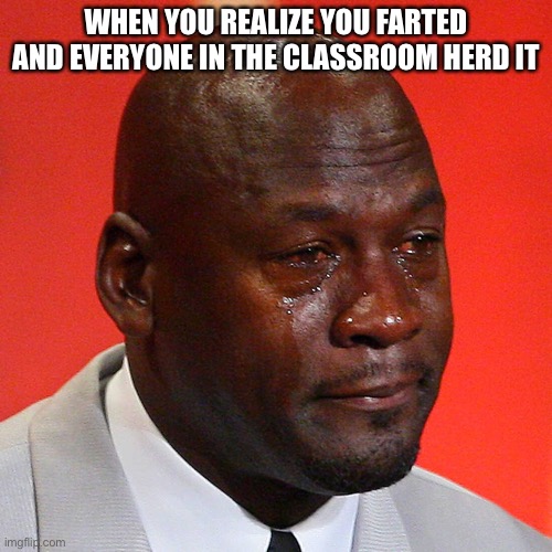 IDK for name | WHEN YOU REALIZE YOU FARTED AND EVERYONE IN THE CLASSROOM HERD IT | image tagged in funny | made w/ Imgflip meme maker