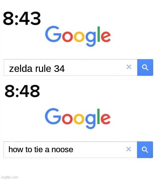 fun | zelda rule 34; how to tie a noose | image tagged in google before after | made w/ Imgflip meme maker