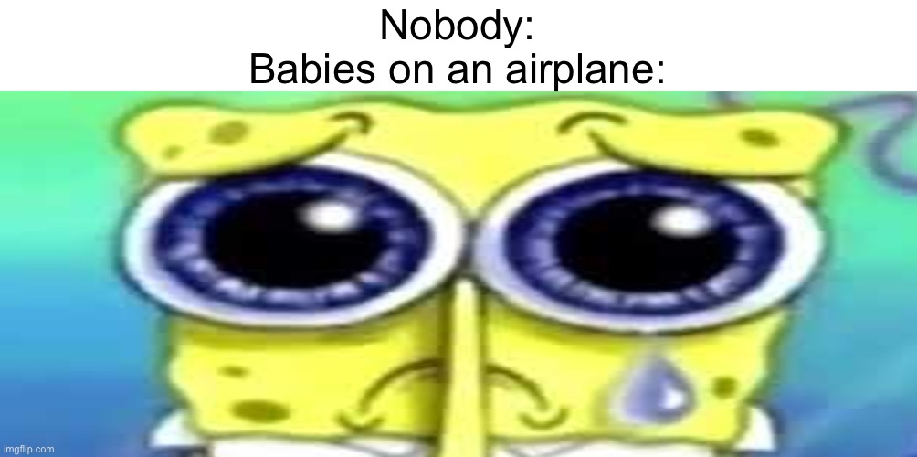 So annoying | Nobody:
Babies on an airplane: | image tagged in funny,memes,sad spong | made w/ Imgflip meme maker