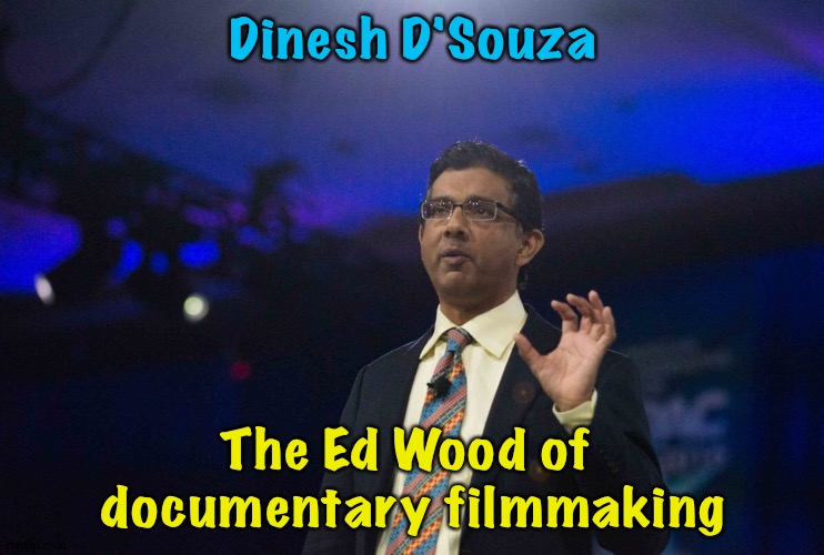 "2000 Mules" is a schlock film | Dinesh D'Souza; The Ed Wood of 
documentary filmmaking | image tagged in dinesh d'souza | made w/ Imgflip meme maker