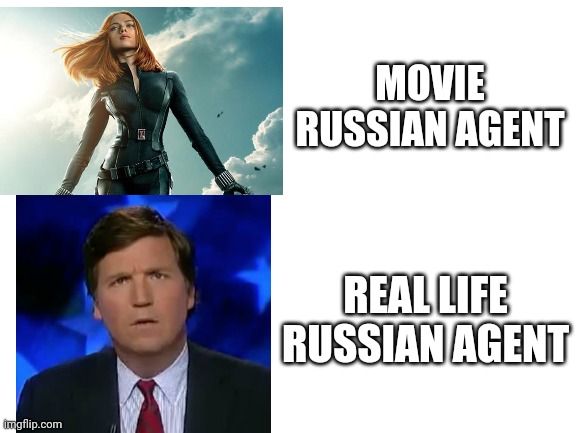 Can you spot the difference? | MOVIE RUSSIAN AGENT; REAL LIFE RUSSIAN AGENT | image tagged in blank white template | made w/ Imgflip meme maker