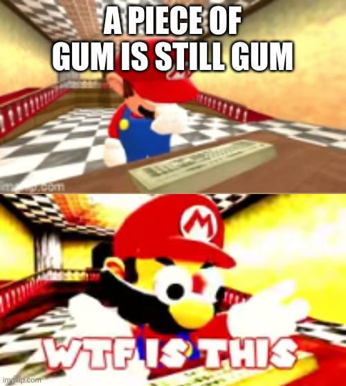 WTF IS THIS | A PIECE OF GUM IS STILL GUM | image tagged in wtf is this | made w/ Imgflip meme maker