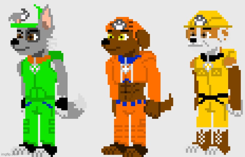 PAW Patrol Pixel Art (The Last 3 members) | image tagged in paw patrol,furry,pixel,art | made w/ Imgflip meme maker