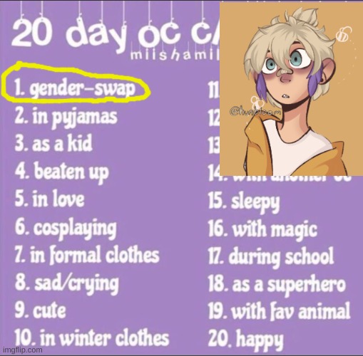 20 day oc challenge | image tagged in 20 day oc challenge | made w/ Imgflip meme maker