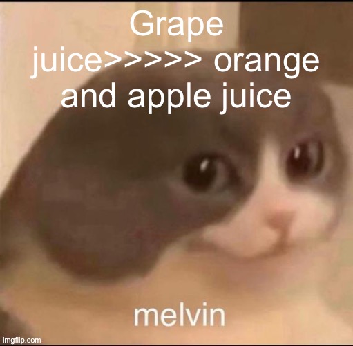 melvin | Grape juice>>>>> orange and apple juice | image tagged in melvin | made w/ Imgflip meme maker