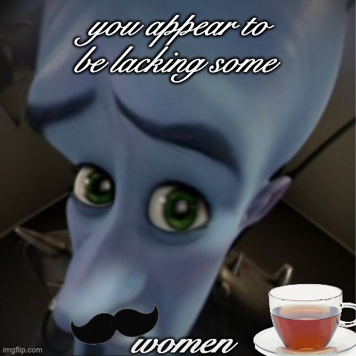 you appear... | you appear to be lacking some; women | image tagged in megamind peeking | made w/ Imgflip meme maker