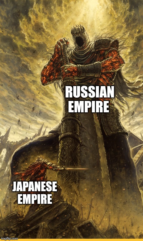 Fantasy Painting | RUSSIAN EMPIRE; JAPANESE EMPIRE | image tagged in fantasy painting | made w/ Imgflip meme maker