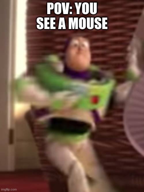 Scared Buzz | POV: YOU SEE A MOUSE | image tagged in scared buzz | made w/ Imgflip meme maker
