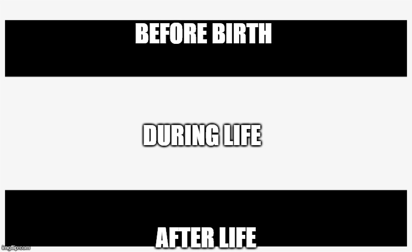 After Life? | BEFORE BIRTH; DURING LIFE; AFTER LIFE | image tagged in afterlife,god,agnostic | made w/ Imgflip meme maker