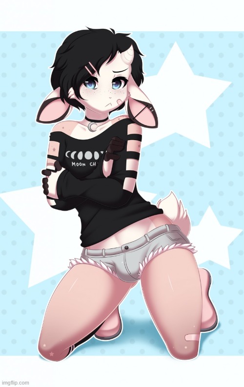 Shy boi (By RE-sublimity-kun) | image tagged in furry,femboy,cute,shorts | made w/ Imgflip meme maker