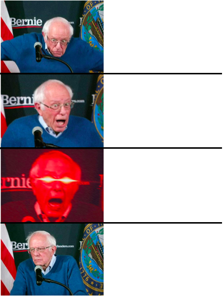 High Quality Bernie Sanders reaction (nuked then sad) Blank Meme Template